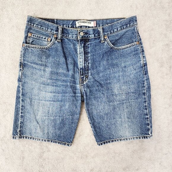 Levi's Y2K Mens 505 Straight Fit Denim Shorts 36x10 100% Cotton Bermuda - Picture 1 of 7